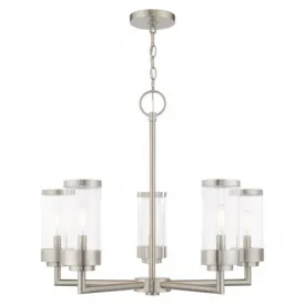 5 Lt Brushed Nickel Outdoor Chandelier