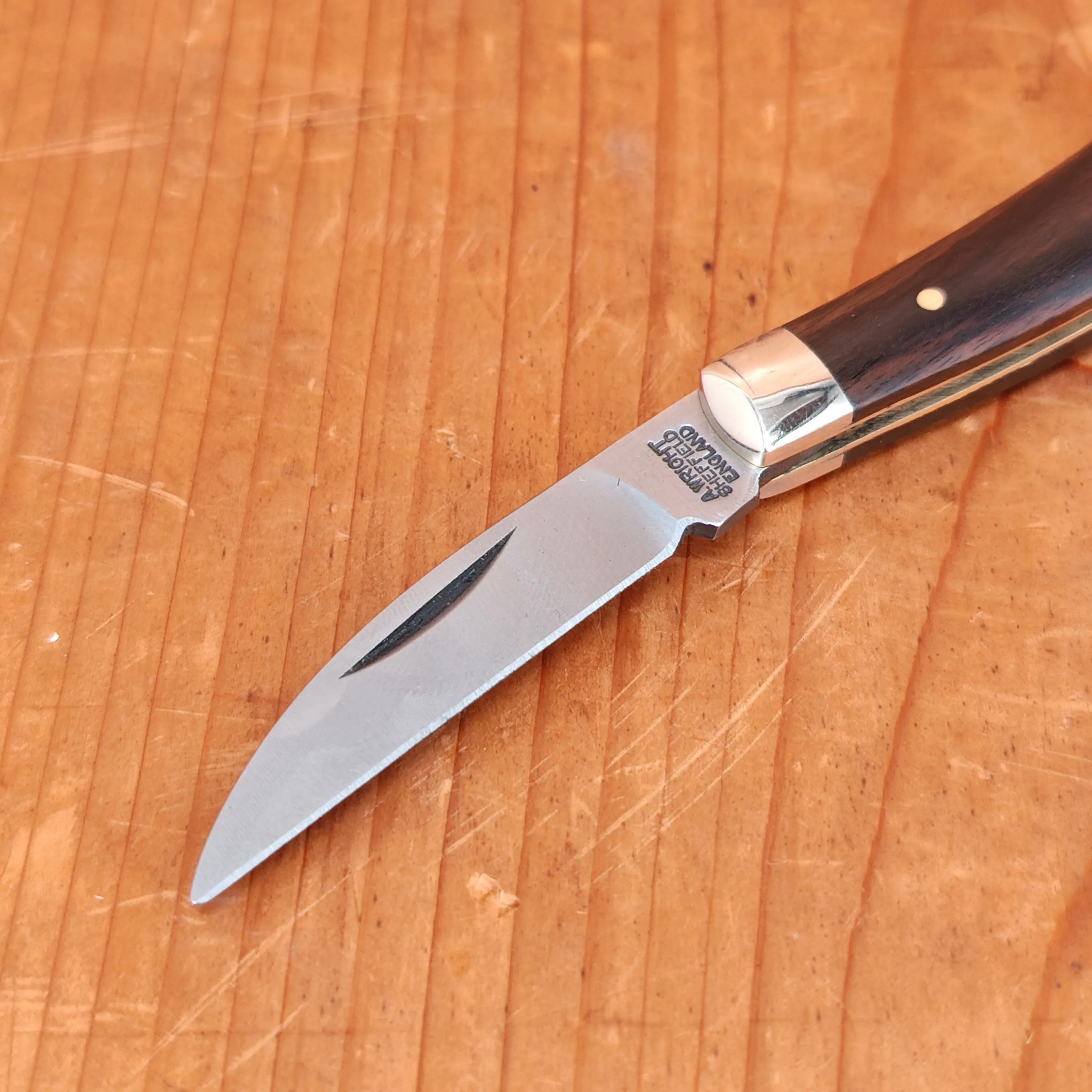 A Wright & Son 3 4/5" Ettrick Pocket Knife Carbon Steel Ebony