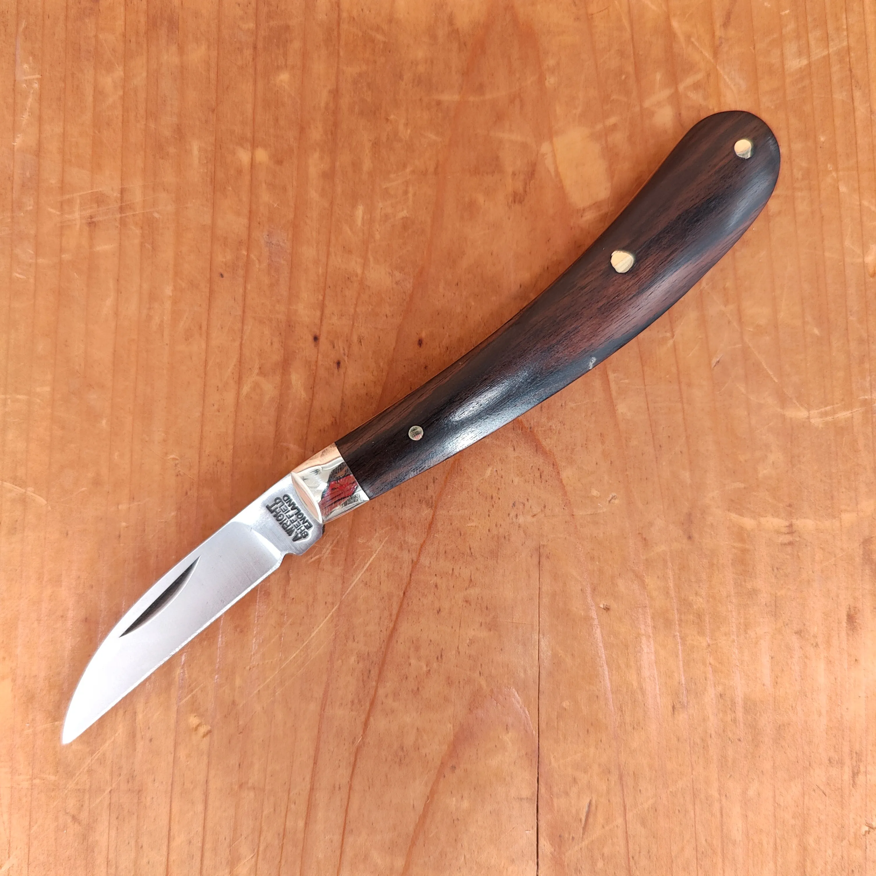 A Wright & Son 3 4/5" Ettrick Pocket Knife Carbon Steel Ebony