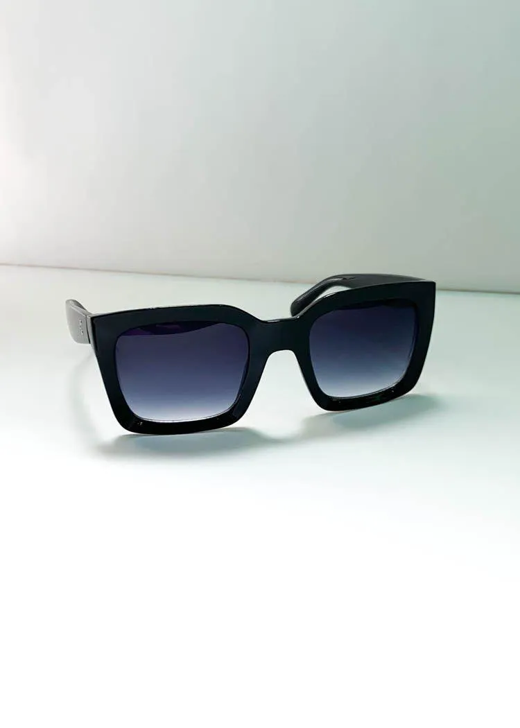 AJ Morgan Realm Retro Square Frame Sunglasses-Black