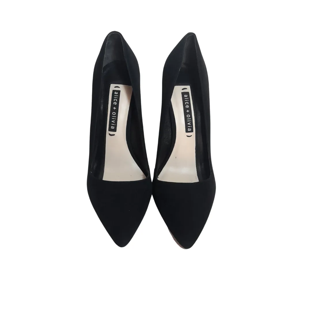 Alice & Olivia Black Suede Pointed Pumps | Like New |