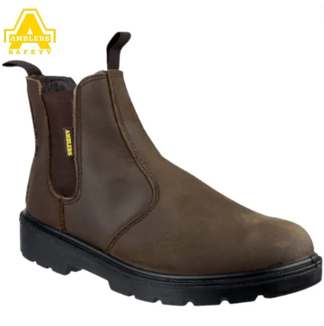 Ambler Steel Toe Brown Pull Up Work Boot Brown