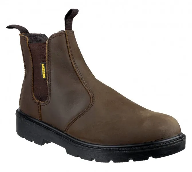 Ambler Steel Toe Brown Pull Up Work Boot Brown