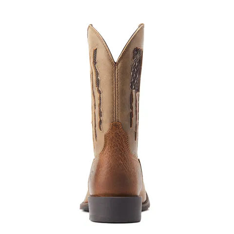 Ariat Men's Sport My Country VentTEK Faithful Brown Western Boots 10044564