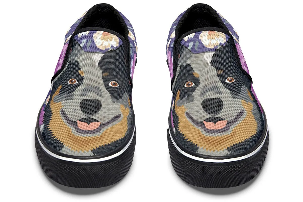 Australian Cattle Dog Portrait Slip-On Shoes