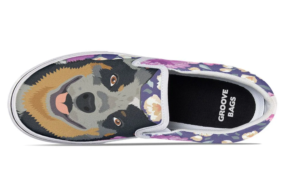 Australian Cattle Dog Portrait Slip-On Shoes