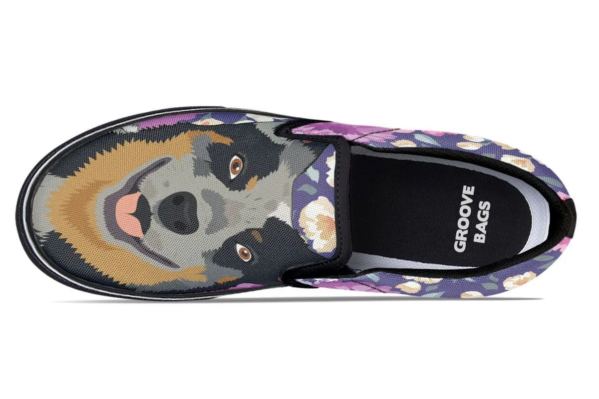 Australian Cattle Dog Portrait Slip-On Shoes