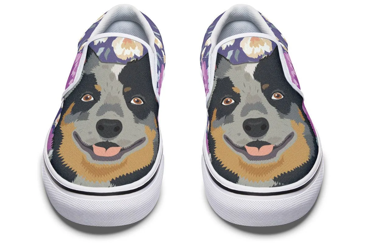 Australian Cattle Dog Portrait Slip-On Shoes