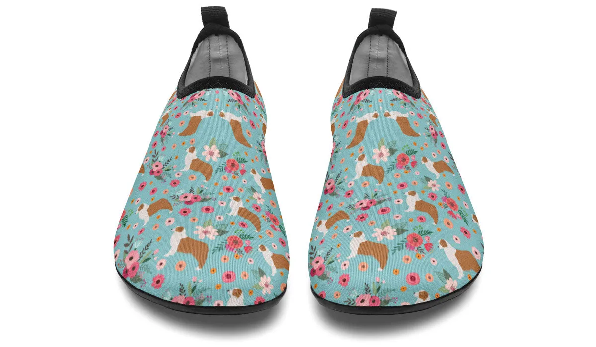 Australian Shepherd Flower Aqua Barefoot Shoes