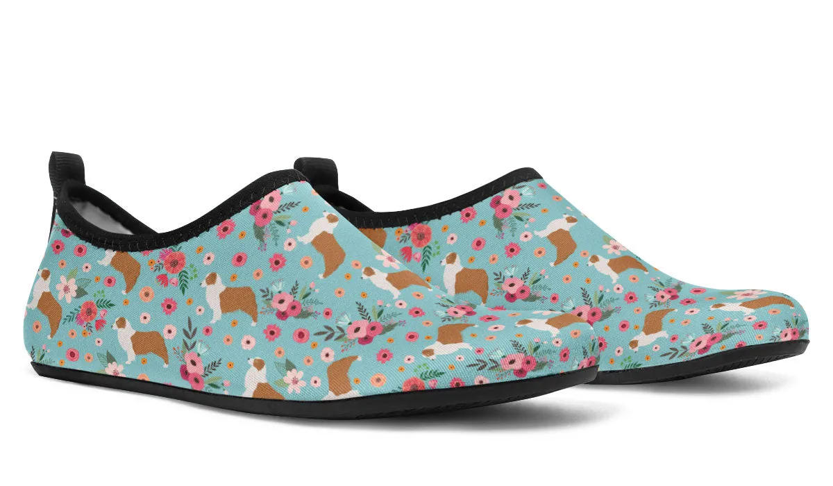 Australian Shepherd Flower Aqua Barefoot Shoes