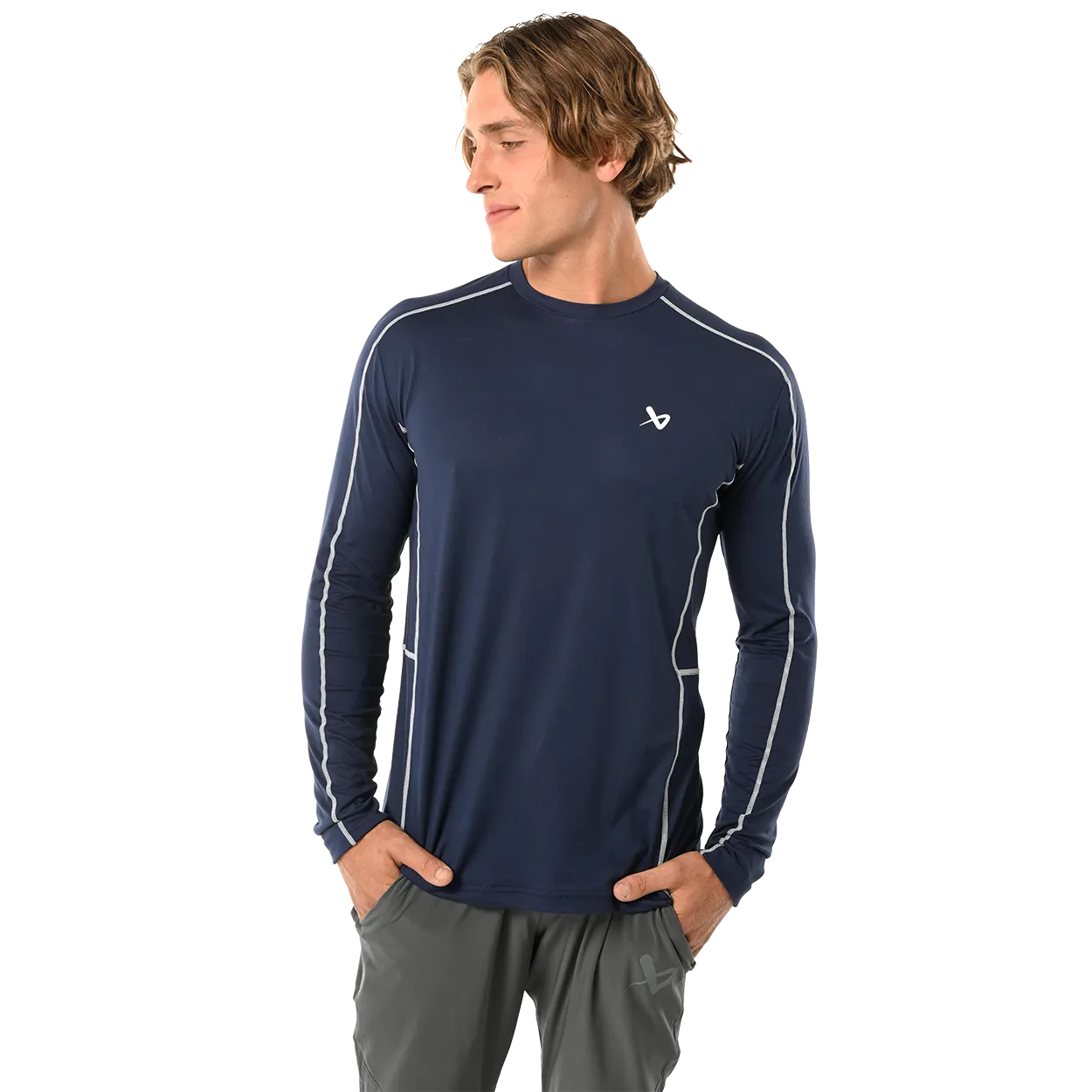 BAUER FLC LONGSLEEVE TRAINING SHIRT NAVY