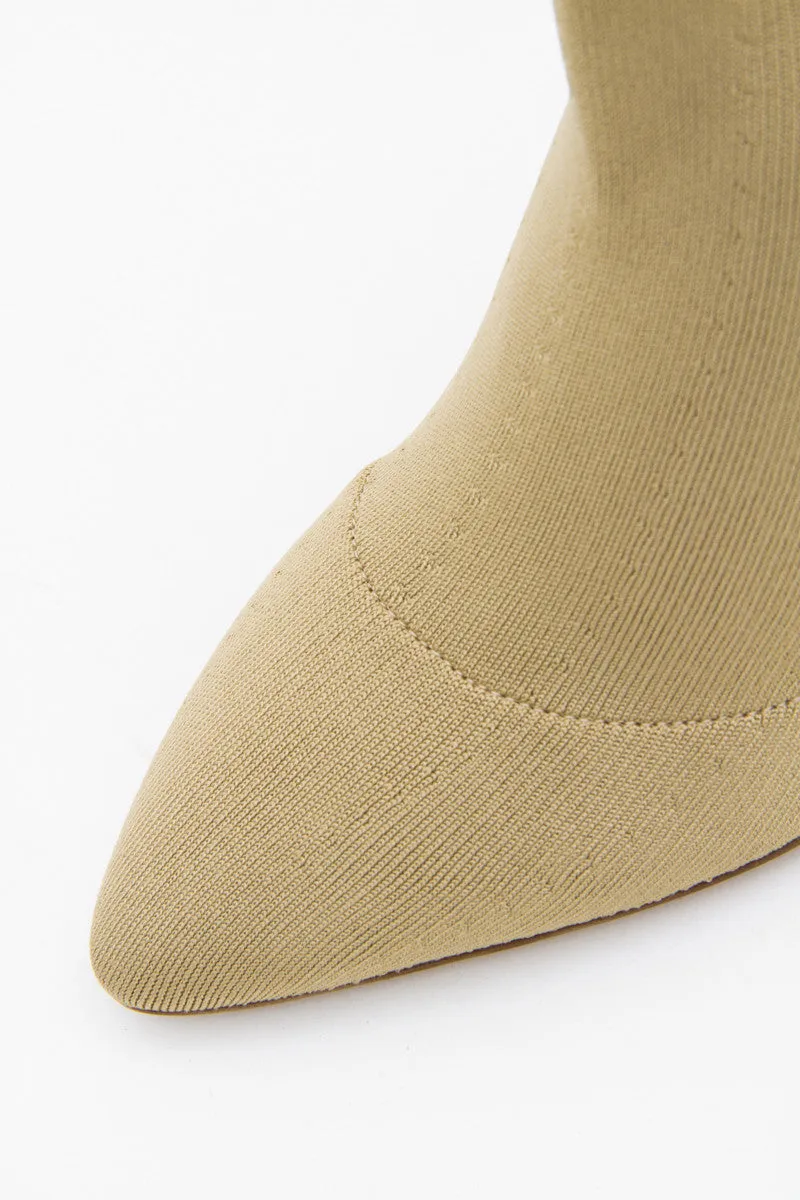 BEIGE KNIT BOOTS