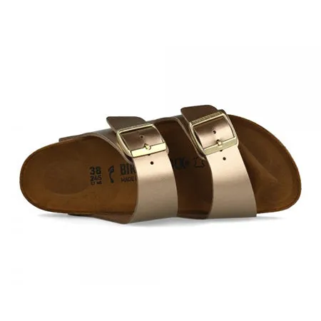 BIRKENSTOCK ARIZONA BIRKO-FLOR ELECTRIC METALLIC TAUPE - WOMENS