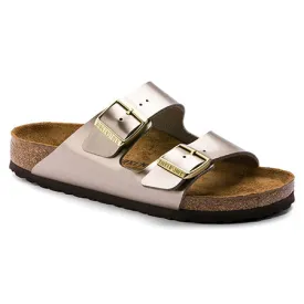 BIRKENSTOCK ARIZONA BIRKO-FLOR ELECTRIC METALLIC TAUPE - WOMENS