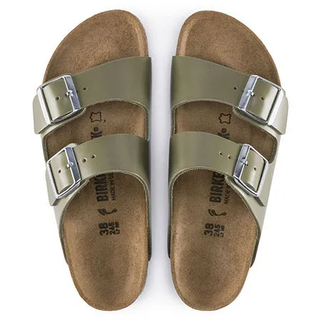 BIRKENSTOCK ARIZONA KHAKI LEATHER - WOMENS