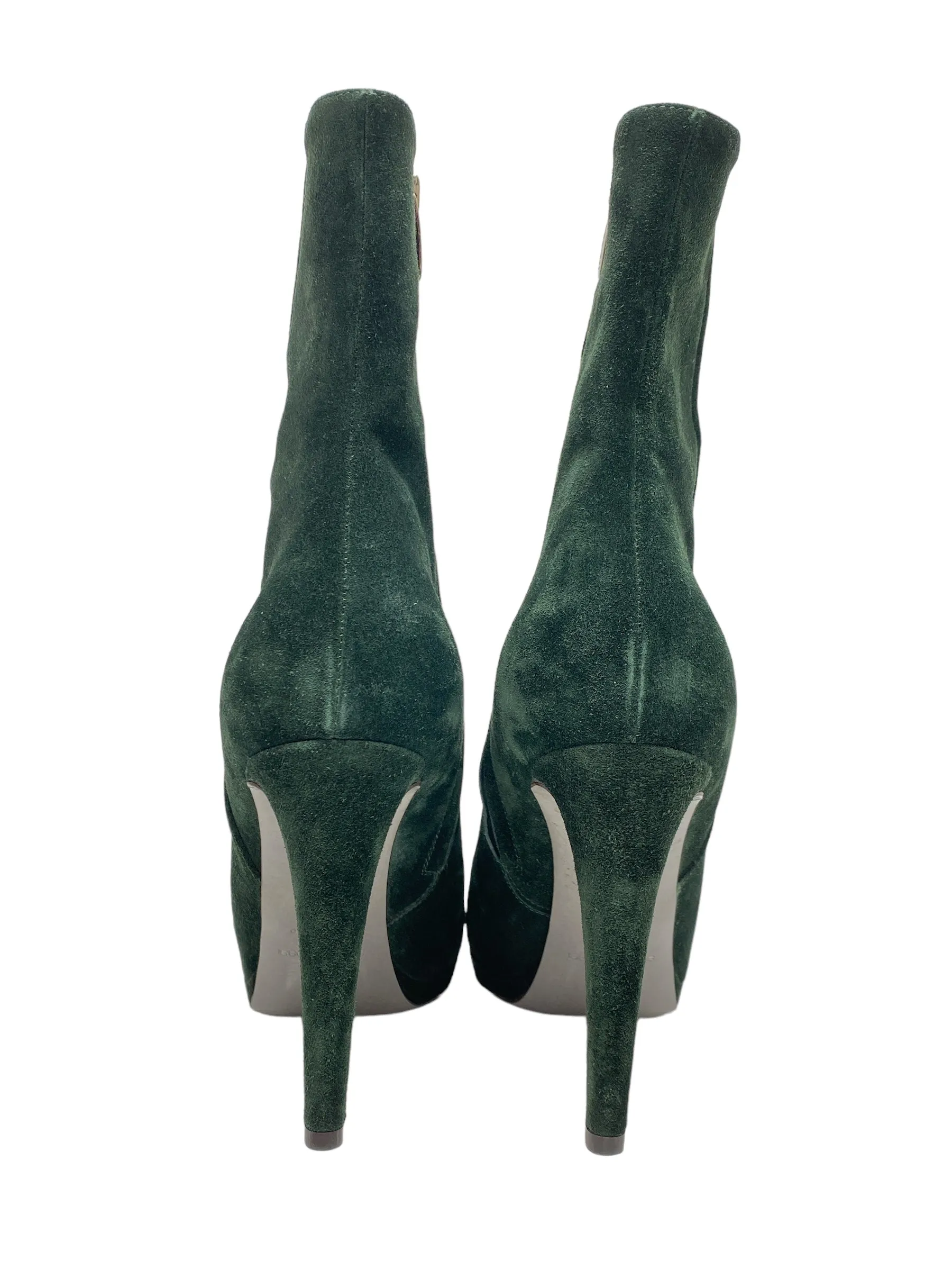 Boots Ankle Heels By Sergio Rossi In Green, Size: 8.5