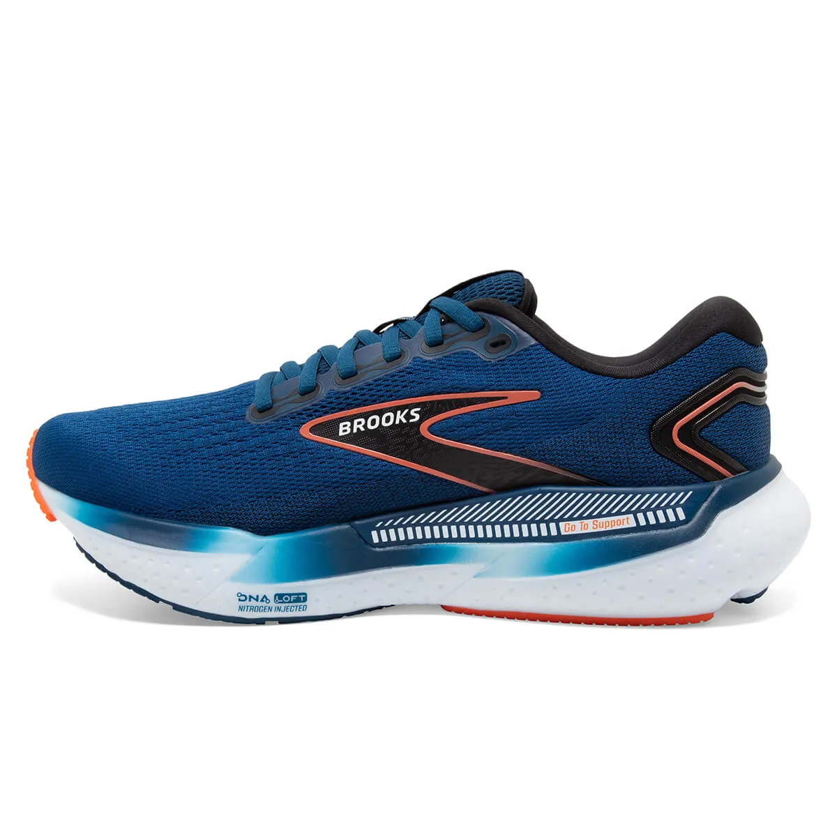 Brooks Glycerin GTS 21 Mens | Blue Opal/black/nasturtium