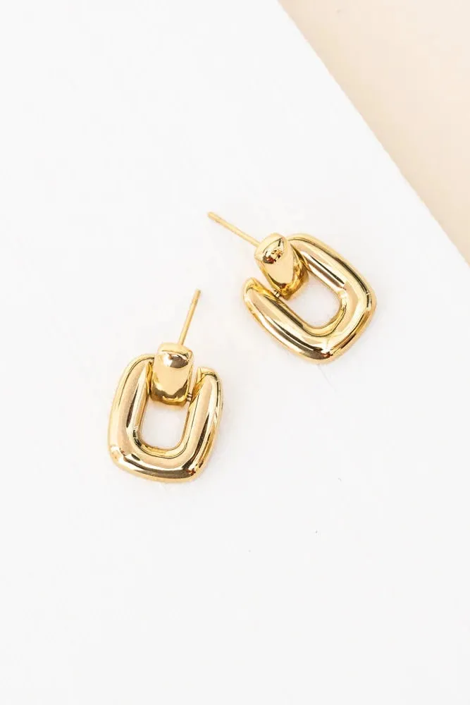 Buckled Up Gold Earrings