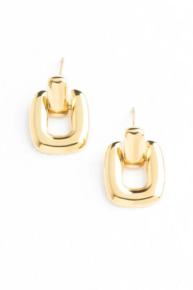 Buckled Up Gold Earrings