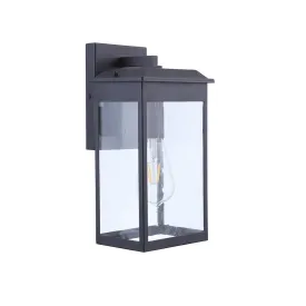 Carlisle 1 Light Outdoor Wall Mount - Black - Small