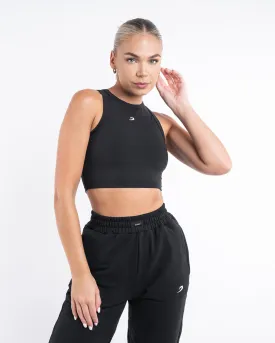 Essentials Racer Crop Top - Black