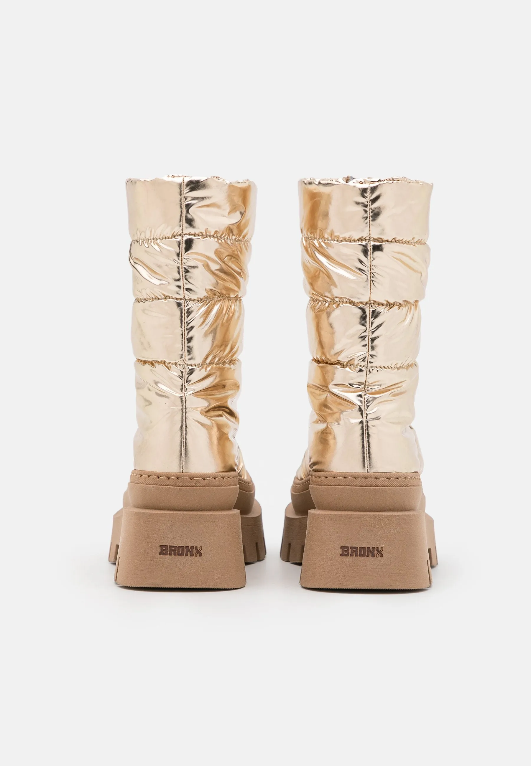 Evi-Ann Front Zip Champagne Chunky Boots