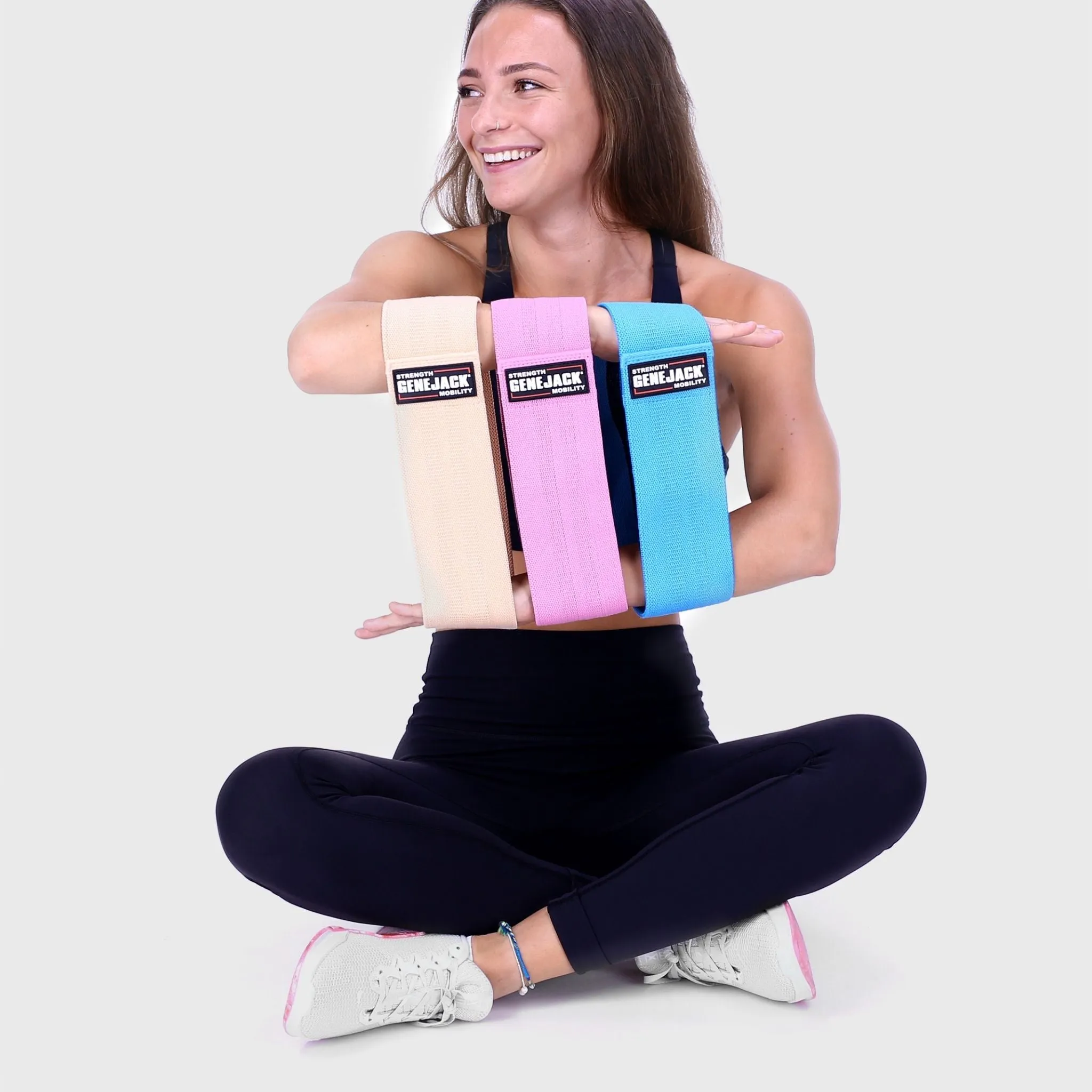 Glutes Activation Bands - Set of 3 Aqua,Pink,Orange