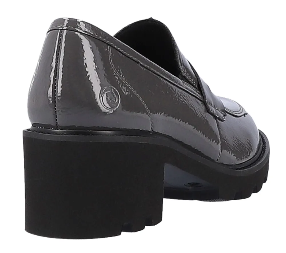 Pantofi casual, dama, REMONTE, D0A00-45 gri, piele lacuita, cu toc