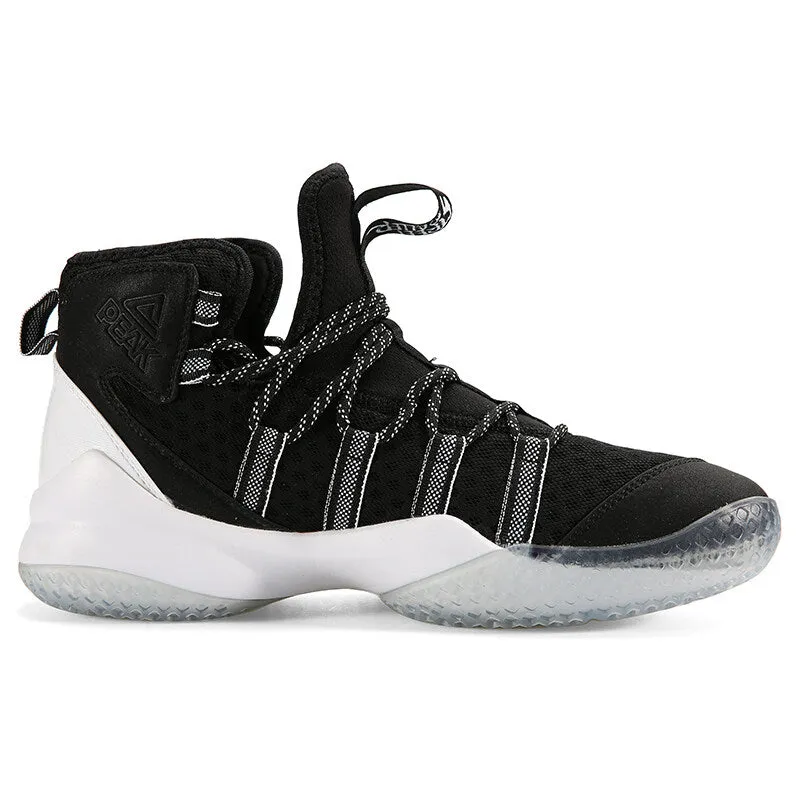 PEAK Men Court Basketball Shoes Cushioning Sneakers Black White  DA830551