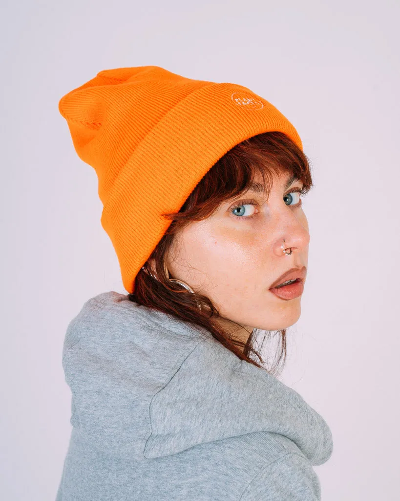 Plant Faced Beanie - Alarm Orange