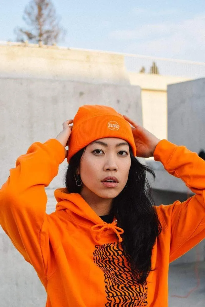 Plant Faced Beanie - Alarm Orange