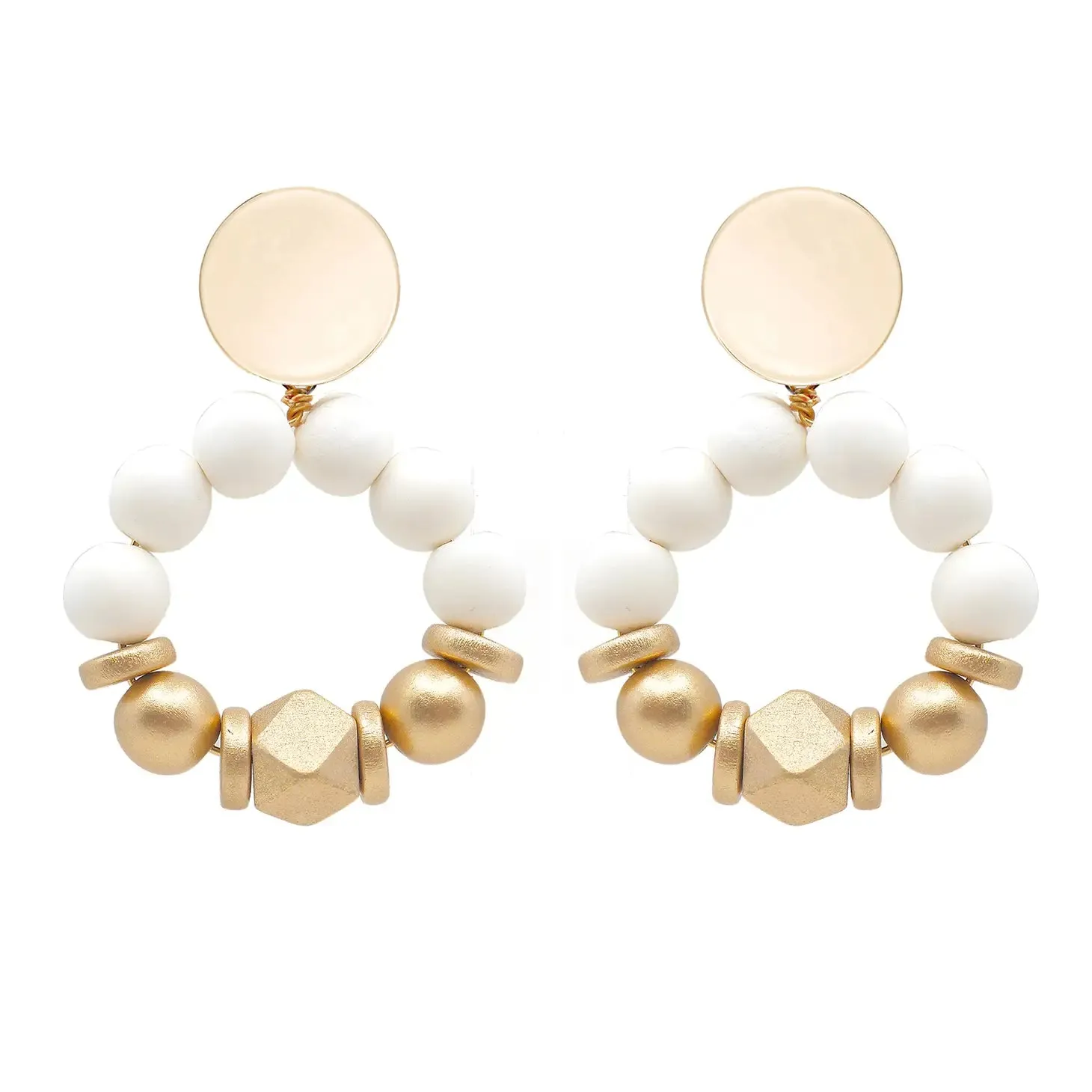 Sasha Wooden Bead Statement Earrings