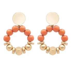 Sasha Wooden Bead Statement Earrings