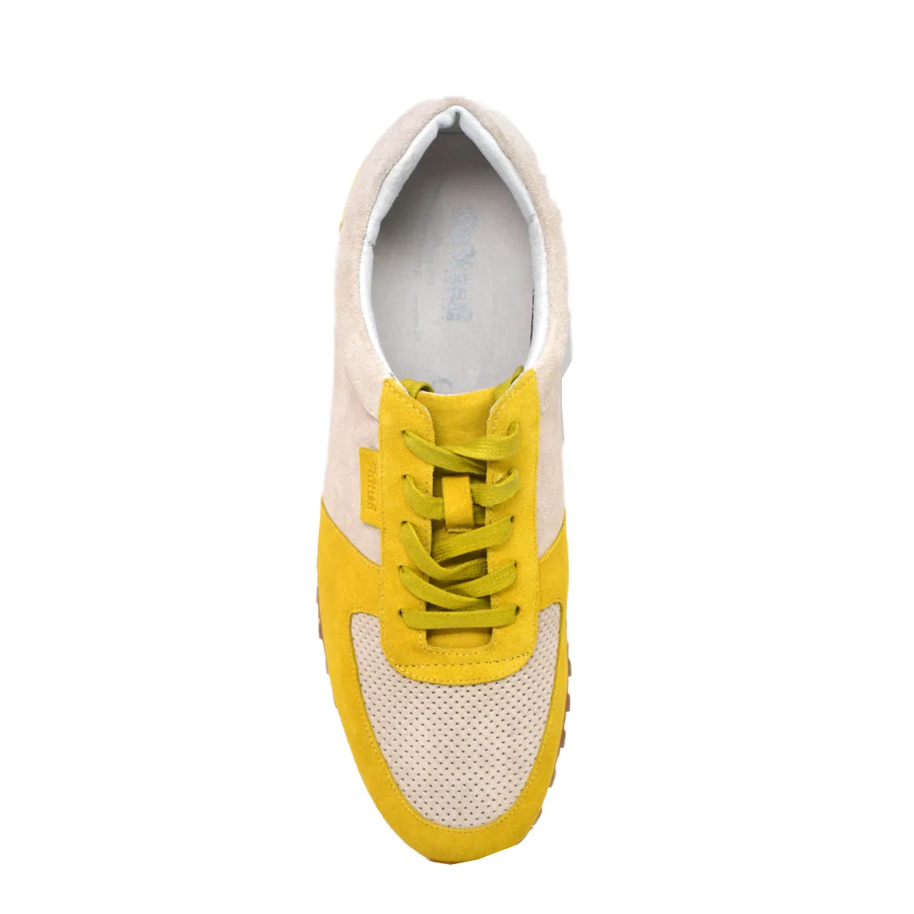 Surrey Yellow & Bone Sneakers - Stylish British Collection Shoes