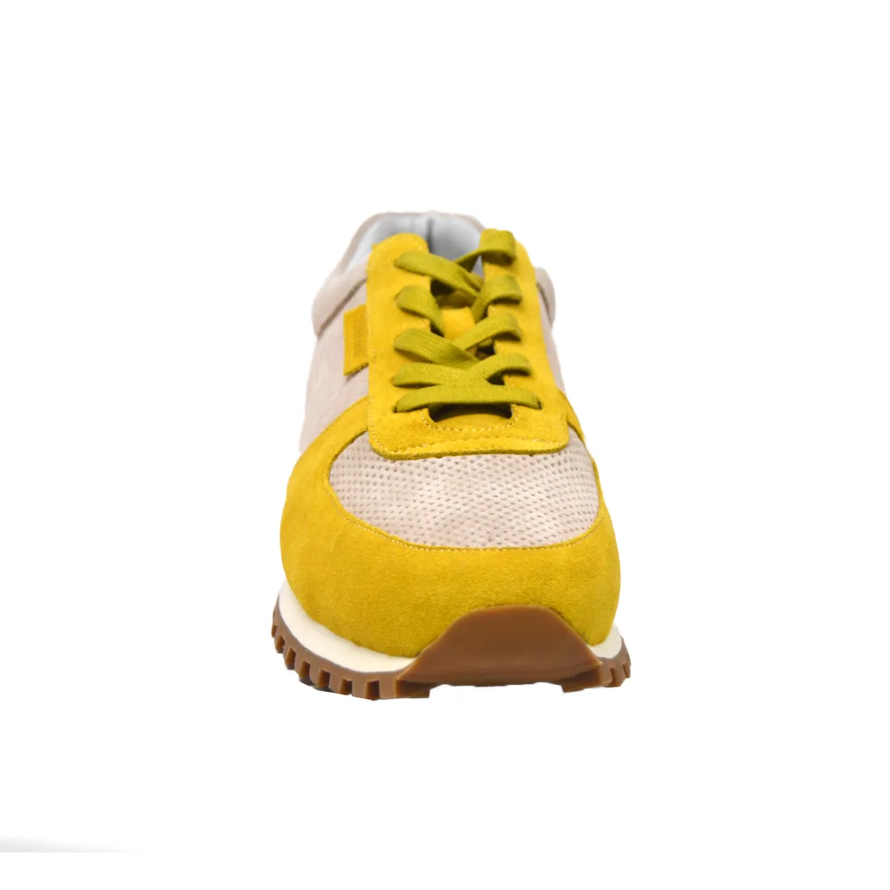 Surrey Yellow & Bone Sneakers - Stylish British Collection Shoes