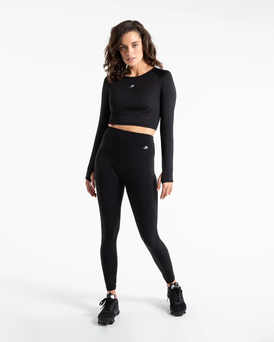 Training Long Sleeve Crop Top - Black