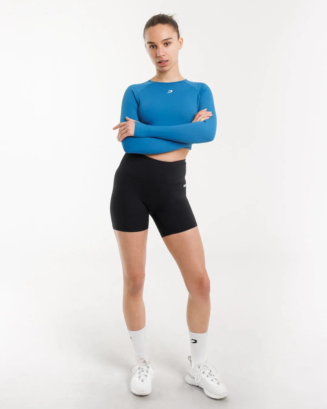 Training Long Sleeve Crop Top - Blue