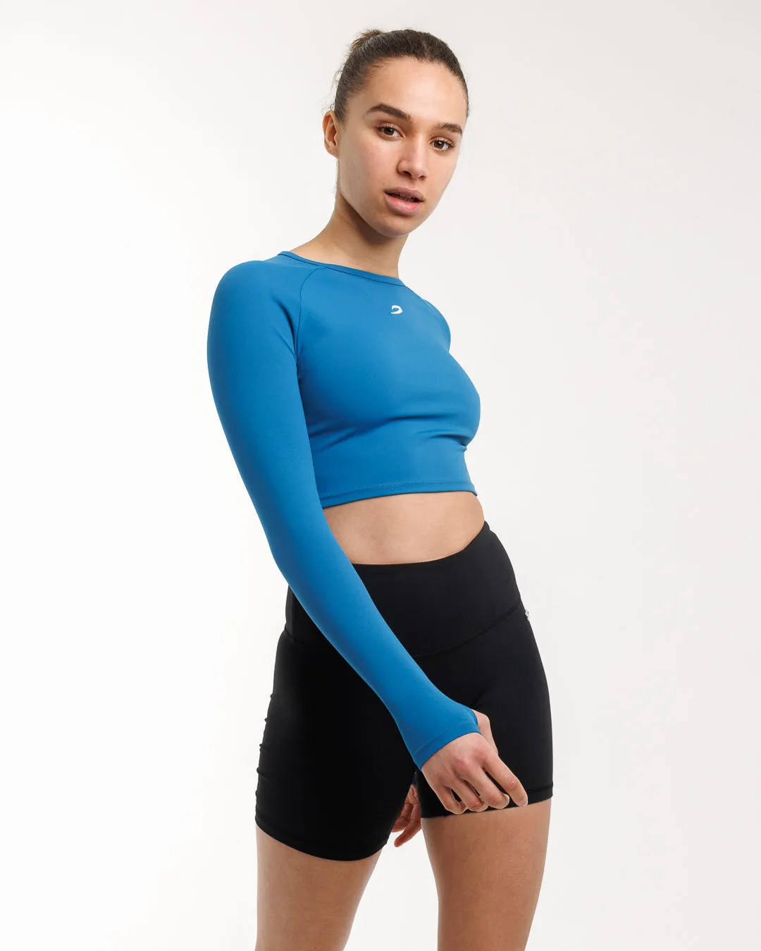 Training Long Sleeve Crop Top - Blue