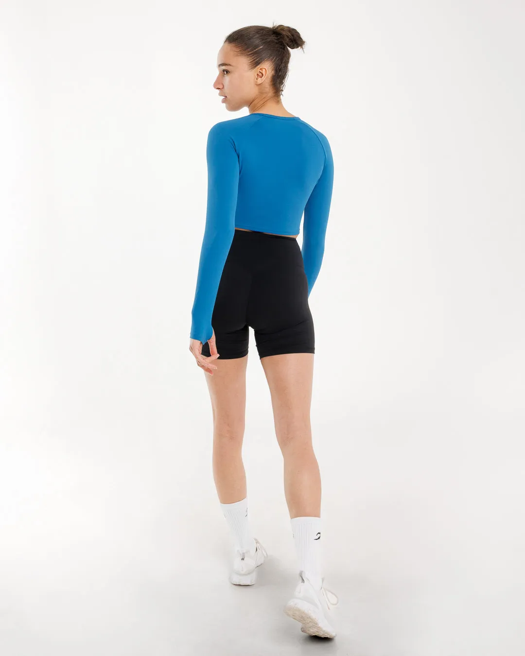 Training Long Sleeve Crop Top - Blue