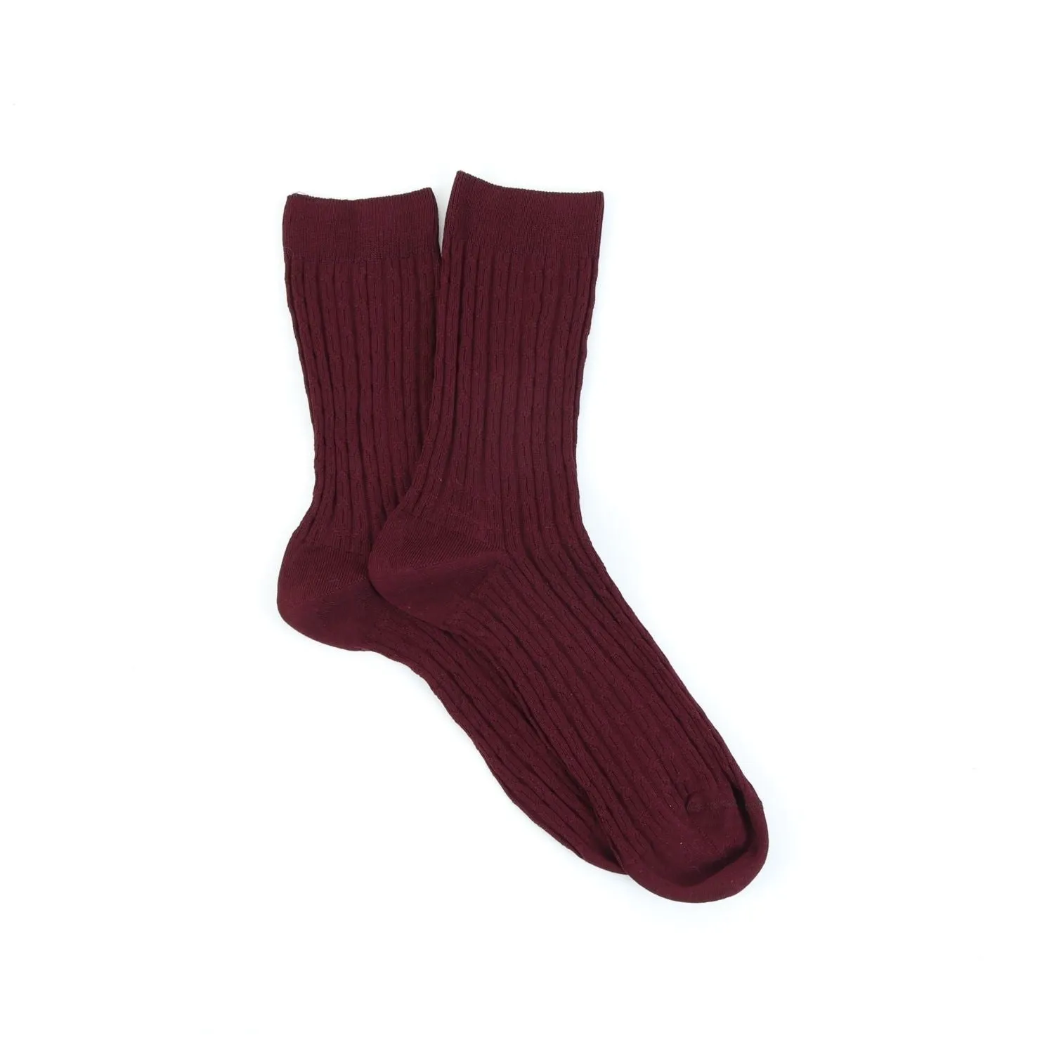 Women's Cabled Mercerised Cotton Socks