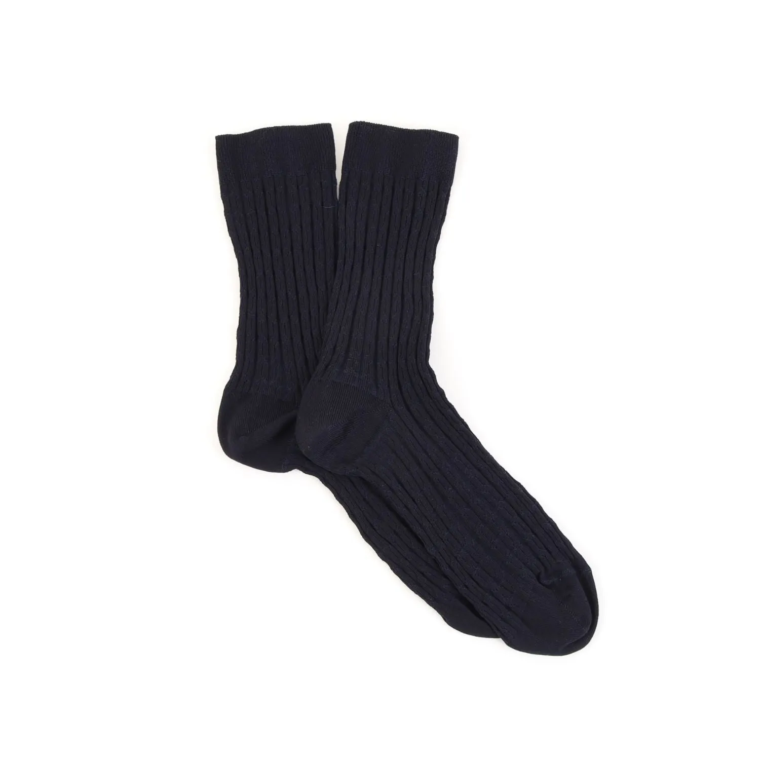 Women's Cabled Mercerised Cotton Socks